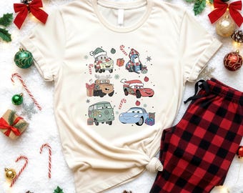 Merry Christmas Cars 2026 Shirt, Lightning Mcqueen Christmas Shirt, Cars Christmas Matching Shirt, Christmas Toddler Sweatshirt