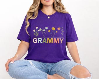 Grammy Shirt, Gift For Grammy Tshirt, Mother's Day Gift For Grandma Gifts, Retro Grammy Shirt, Wildflowers Grammy Tee, Floral Grandma Shirt