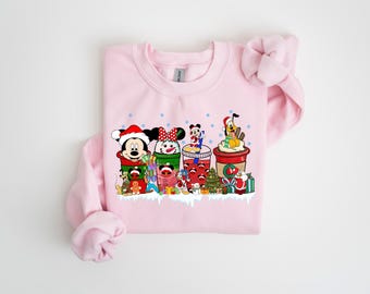 Mickey And Friends Drinks Christmas Coffee Latte Cup Shirt, Mickey's Very Merry Christmas T-Shirt, Disneyland Christmas Party Matching Gift