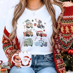 Merry Christmas Cars 2026 Shirt, Lightning Mcqueen Christmas Shirt, Cars Christmas Matching Shirt, Christmas Toddler Sweatshirt image 4