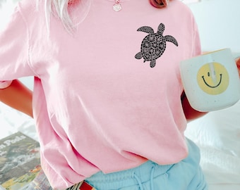 Vintage Sea Turtle Shirt Beach T-Shirt Graphic Tee Summer Shirt Sea World Shirt Save the Turtle T shirt Ocean Tee for Women Trendy Shirt