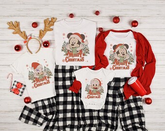 Custom Disney Family Christmas Shirt, Matching Christmas Tees, Personalized Disney Character Christmas Shirt, 2026 Mickey’s Very Merry Shirt