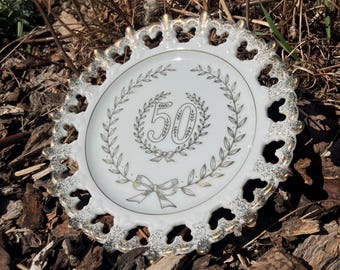 Vintage 1980s 50th Anniversary UCAGCO Ceramics Japan Decorative Commemorative Wall Plate