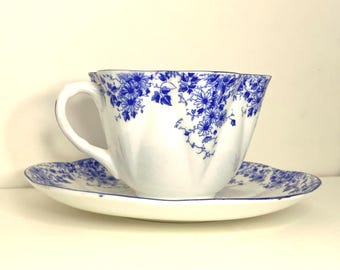 Vintage Shelley Teacup Saucer Set, England Fine Bone China