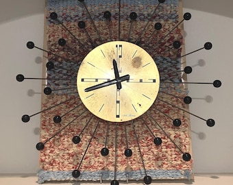 Midcentury Seth Thomas Random Starburst Wall Clock