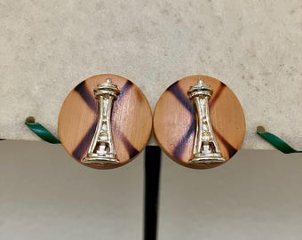 1960s Seattle Space Needle Clip-On Earrings Souvenirs