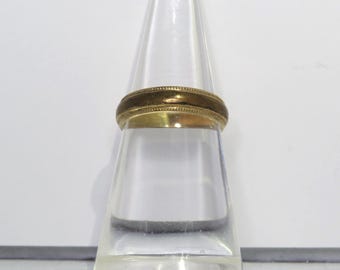 Vintage Signed Rolled Gold Band Ring, Decorative Milgrain, 10K GF, Size 5.75