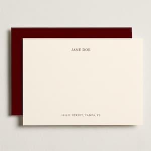 Custom Flat Notecard Stationery Set Personalized Design Elegant Writing Paper Correspondence Thank You Note Card Horizontal Style Premium