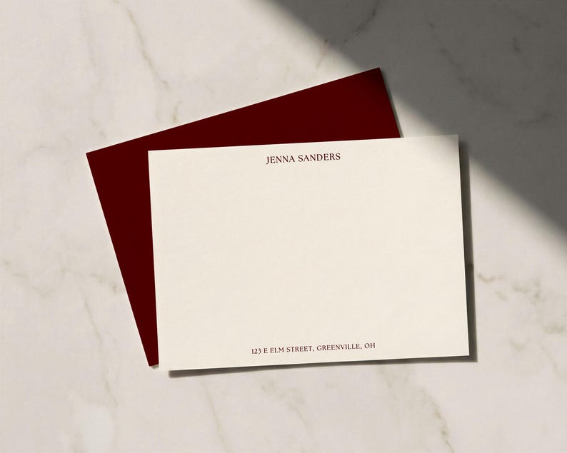 custom flat notecard, notecard stationery set, set personalized design, design elegant writing, writing paper correspondence, correspondence thank you, you note card, card horizontal style, style premium cardstock, cardstock quality matte, matte finish options, options monogram personal