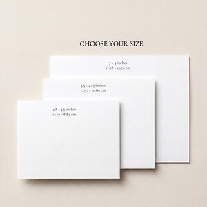 May include: Three cream-colored rectangular cards of varying sizes, each with a delicate floral design in the corners and a thin border. The largest card is 7 x 5 inches, the middle card is 5.5 x 4.25 inches, and the smallest is 4.8 x 3.5 inches.