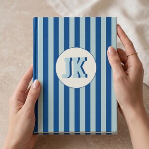 Personalized Striped Notebook Monogrammed Initial Journal Custom Lined Diary Perforated Pages Professional Office Journal Elegant Personal bild 17