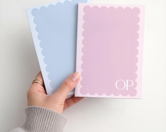 Monogram Sticky Note Pad Personalized Office Stationery Teacher Gift Coworker Appreciation Desk Supply Custom Memo Initial Notepad Set