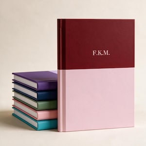 Personalized Monogram Notebook Custom Initial Journal Lined Pages Minimalist Stationery Gift for Her Aesthetic Writing Journal Daily Planner