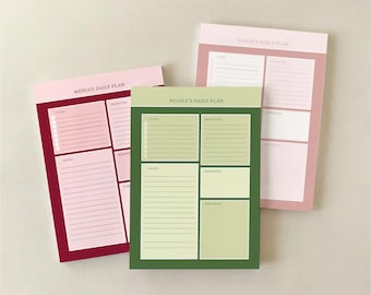 Personalized Daily Planner Sticky Note Organizer Pad Custom Name Desk Notepad Office Task List Checklist Reminder Page Priority Action Item