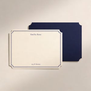 Personalized Stationery Set Custom Notecard Minimalist Design Elegant Writing Card Professional Correspondence Cotton Finish Colorful Border