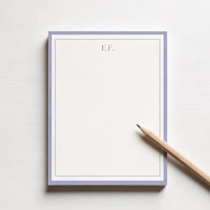 Office Organization Notepad Monogram Initial Personalized Set Custom Stationery Professional Writing Pad Desk Accessory Teacher Gift Pink Paper Tear Away Pages Practical Daily Use Note Taking Space Beautiful Border Design Elegant Style