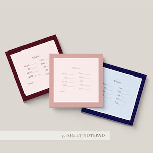 Nurse Sticky Note Pad Medical Memo Vitals Tracking Notepad Patient Care Sheet Bedside Assessment Tool Hospital Adhesive Paper Clinical