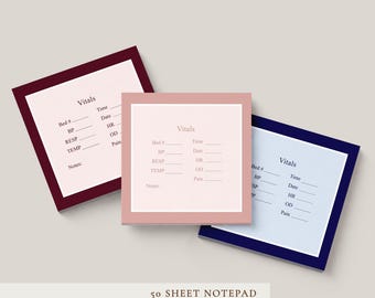 Nurse Sticky Note Pad Medical Memo Vitals Tracking Notepad Patient Care Sheet Bedside Assessment Tool Hospital Adhesive Paper Clinical