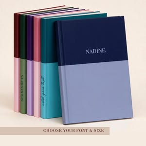 Personalized Monogram Notebook Custom Initial Journal Lined Pages Minimalist Stationery Gift for Her Aesthetic Writing Journal Daily Planner