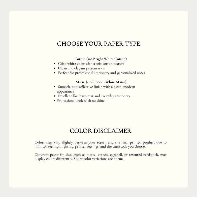 May include: A beige graphic with the text "Font Options" in a dark burgundy serif font. Four font options are displayed with uppercase and lowercase alphabets. The text "Don't see the font you like? Let us know." is at the bottom.