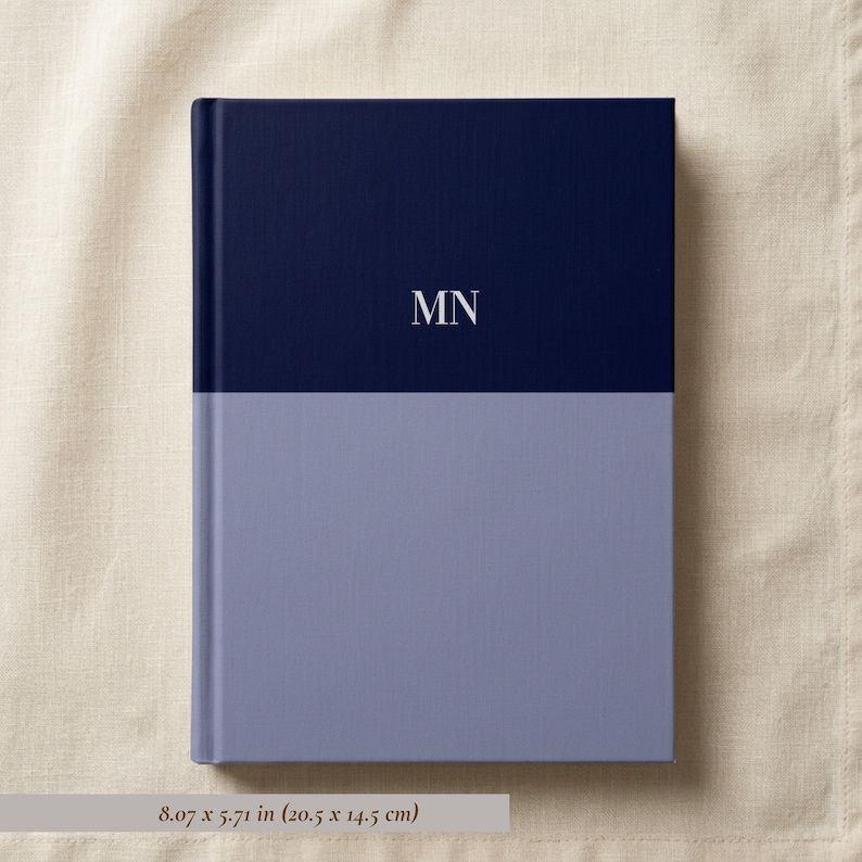 Personalized Notebook Journal Custom Initial Monogram Professional Writing Companion Daily Notes Organizer Green Color Block Design Minimalist Executive Stationery Perforated Lined Pages Quality Paper Construction Perfect Gift Idea