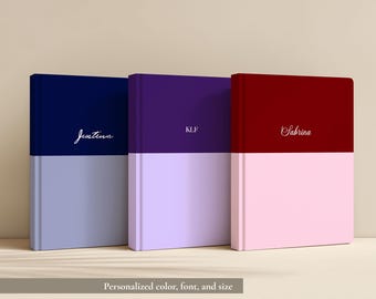 Personalized Monogram Notebook Custom Initial Journal Lined Pages Minimalist Stationery Gift for Her Aesthetic Writing Journal Daily Planner