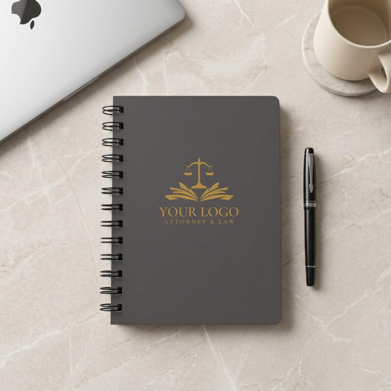 Premium SPIRAL Journal Custom Spiral Notebook Professional Writing Pad Business Planning Tool Executive Office Accessory Wire Bound Construction Metal Binding Feature Removable Pages Design Personalized Cover Option Custom Logo Placement