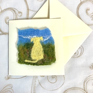 Carte vierge en feutre faite à la main, jaune doré, Labrador Retrievers, chien, mariage, remise de diplôme, félicitations, merci