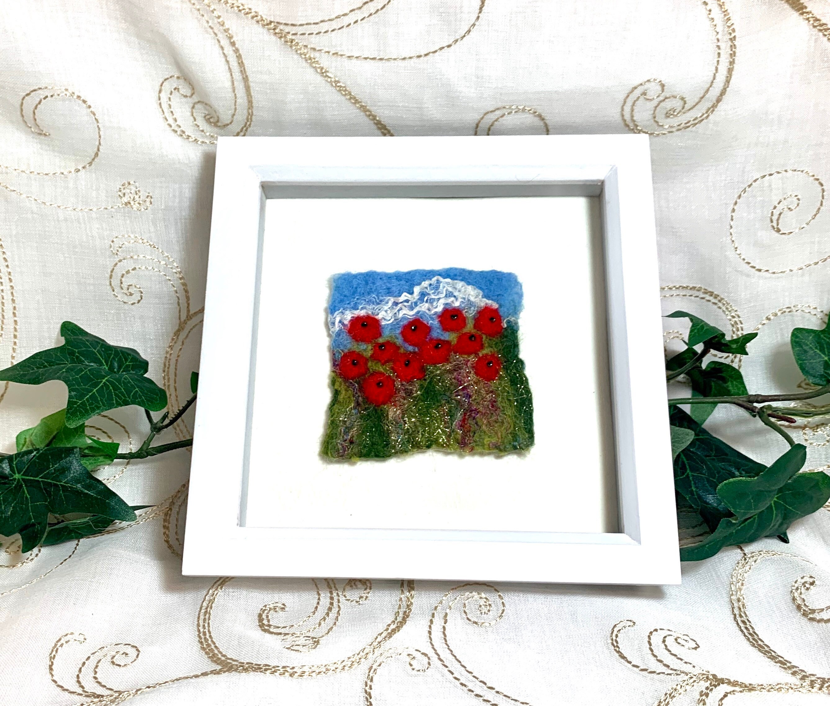 Poppies in a Hoop Needle Felting Kit — World Cup Cafe & Fair Trade Market