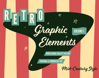 Mid-Century Style Retro Graphic Vectors