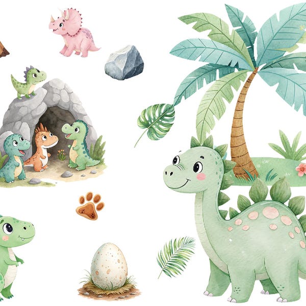 Dinosaurs Fabric，Baby Shower, Nursery Decor Fabric，100% Cotton Fabric,By The Half Yard