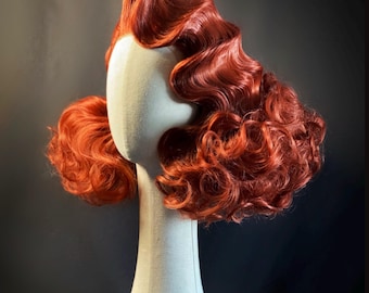 RITA FLAME Hollywood vintage / Glamour retro / Peinados de alta costura / Peluca cobriza / Estilo pin-up