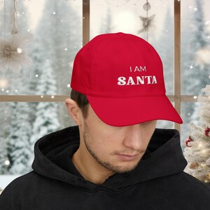 Embroidered Christmas Dad Cap, Funny Santa Hat, Sarcastic Christmas Baseball Cap, Holiday Gift for Dad, Festive Winter Headwear