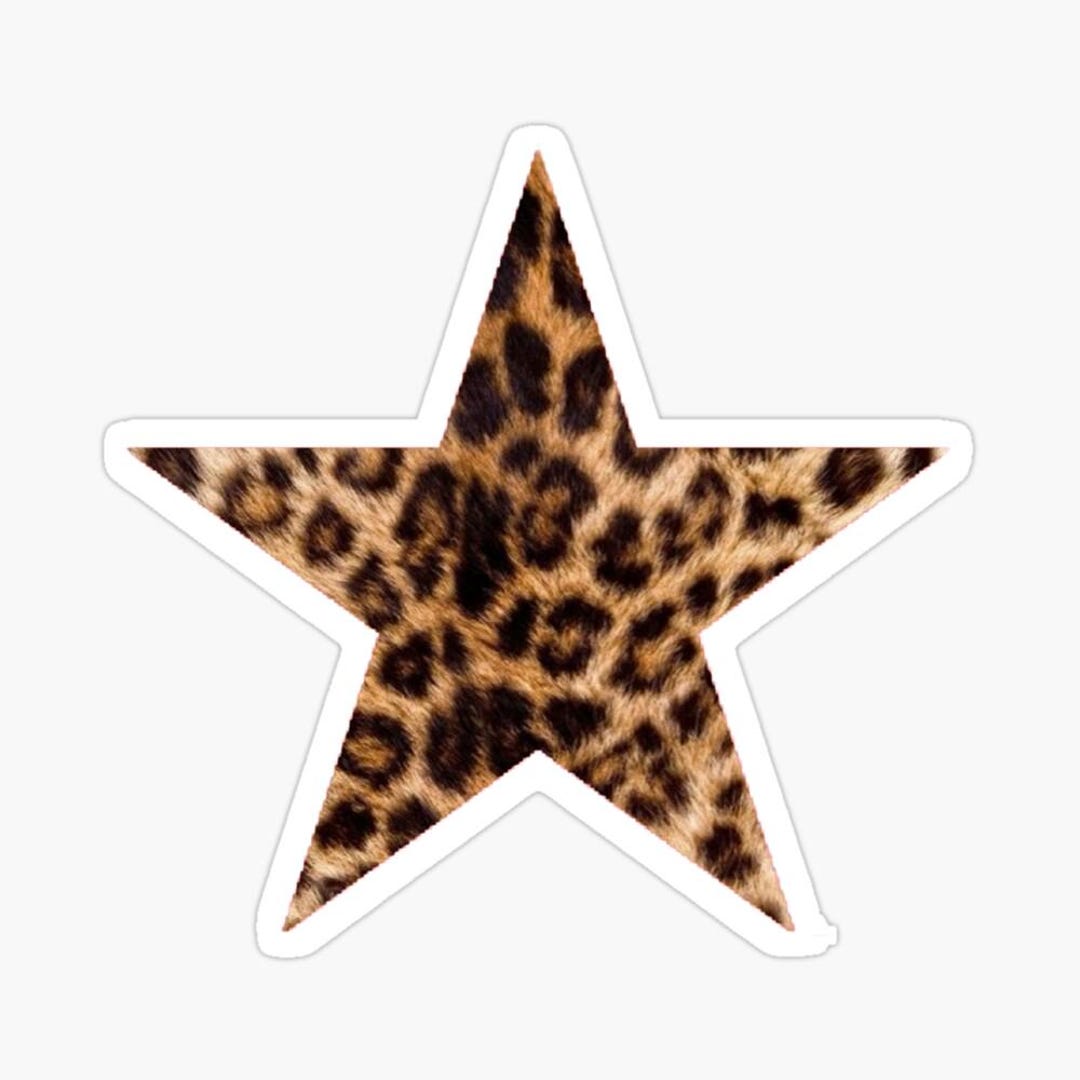 Cheetah Print Star Sticker, Animal Print Decal, Leopard Pattern Vinyl ...
