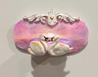 Aplique/Altar de cisne hecho a mano