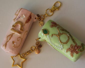 Zodiac (Libra & Taurus) Lighter Case and Keychain | Astrology Themed Polymer Clay