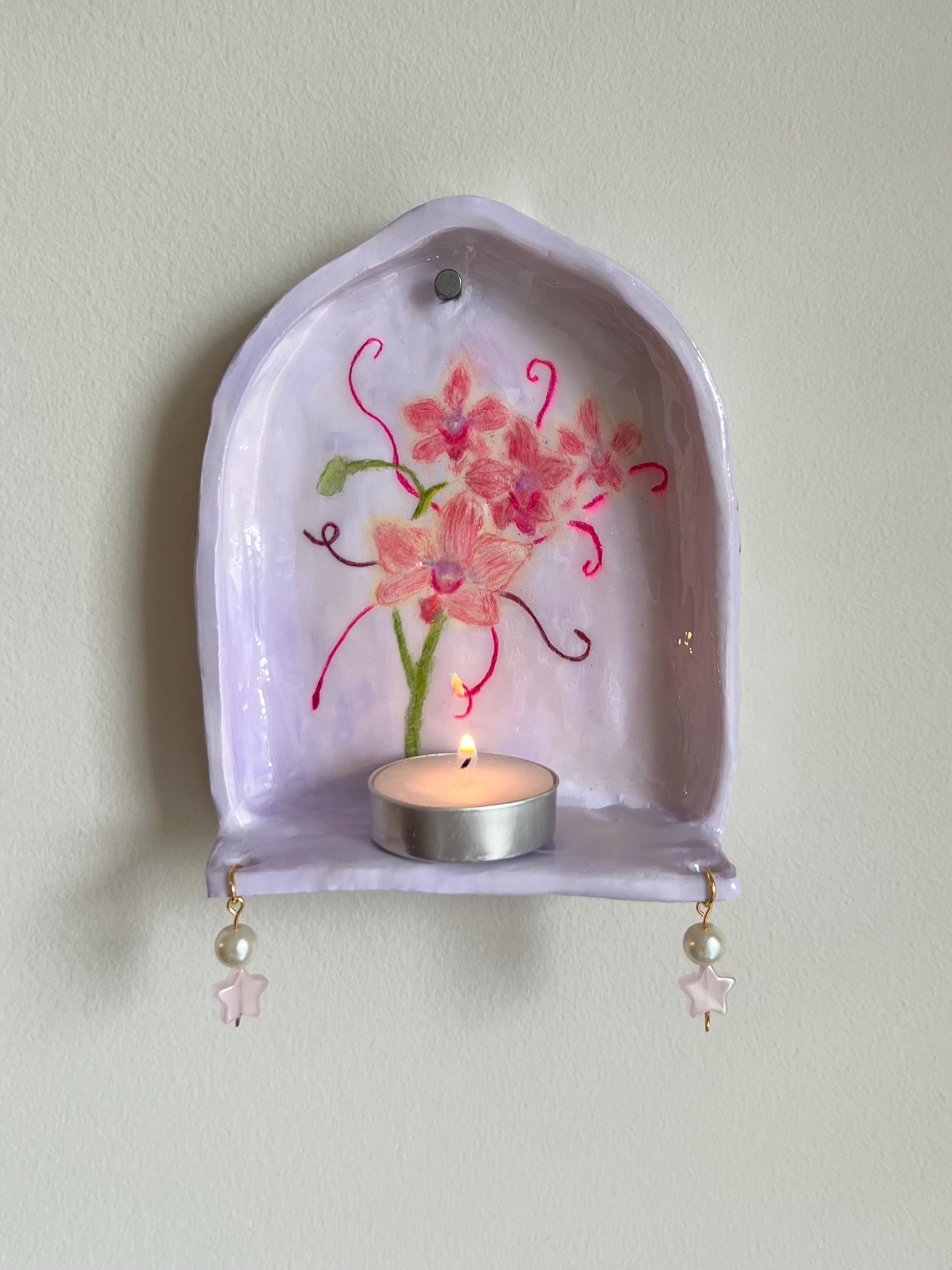Orchid Trinket Shelf, Handmade Wall Candleholder, Sconce - Etsy
