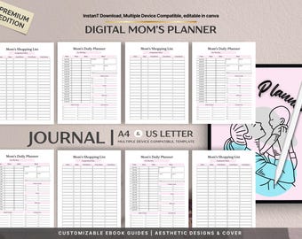 Mom Planner – All-in-One Organizer for Managing Family Schedules, Meal Plans, Appointments, and Daily To-Dos