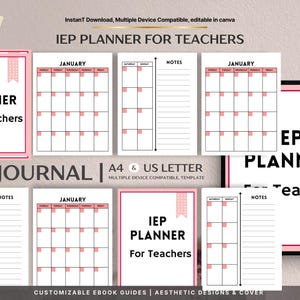 IEP Planner for Teachers, Printable Special Education Organizer, Editable IEP Forms, Teacher Binder, SPED Documentation Tracker pdf