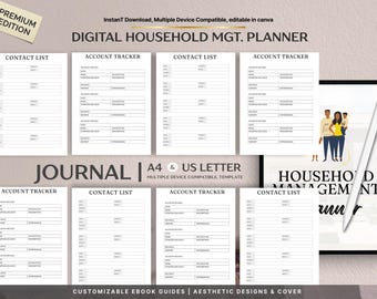 Household Management Planner – Ultimate Organizer for Scheduling Cleaning, Meal Planning, Budgeting, and Family Activities