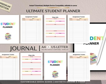 All-in-One Student Planner for Organizing Homework, Exams, Assignments, and Daily Study Schedule