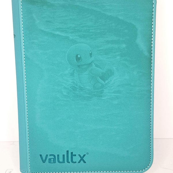 Carpeta Vaultx azul océano personalizada con diseño de Squirtle