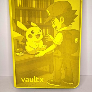 Custom Red & Pikachu 9 pocket yellow vaultx binder