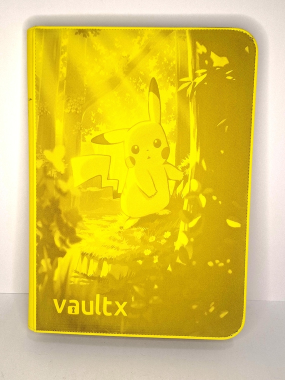 yellow card binder Custom Ascended Heroes Pikachu Keep your collectibles safeguarded from dust 9-Pocket Strap Portfolio Binder (360