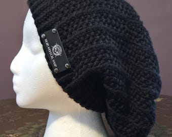 Hand Knit Scale Slouch Beanie