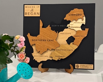 South Africa – Wooden Map Decor, Shelf & Wall Display Gift | Explore Your Country