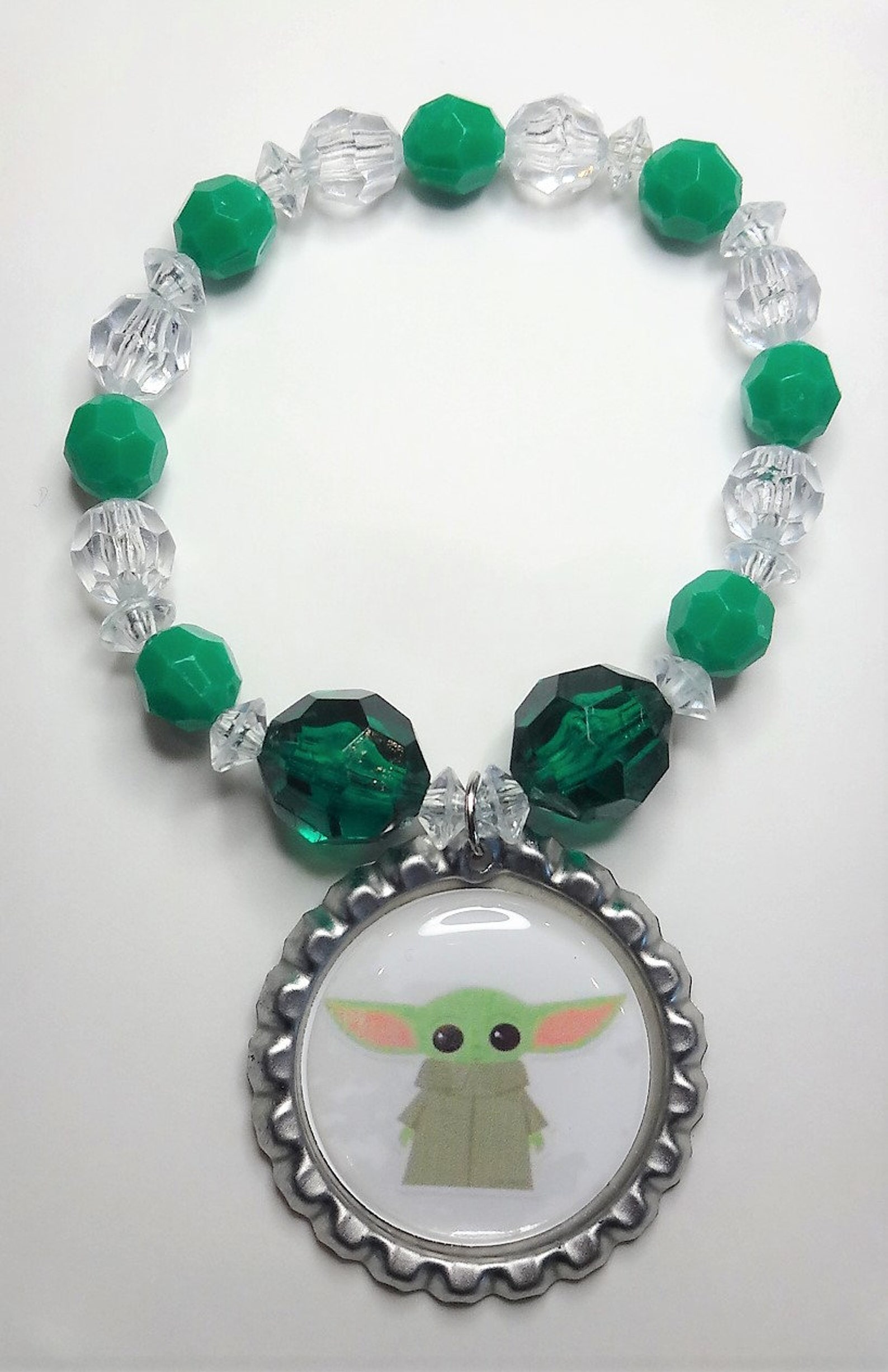 The Child Baby Yoda Beaded Kids Necklace and Bracelet Set Etsy