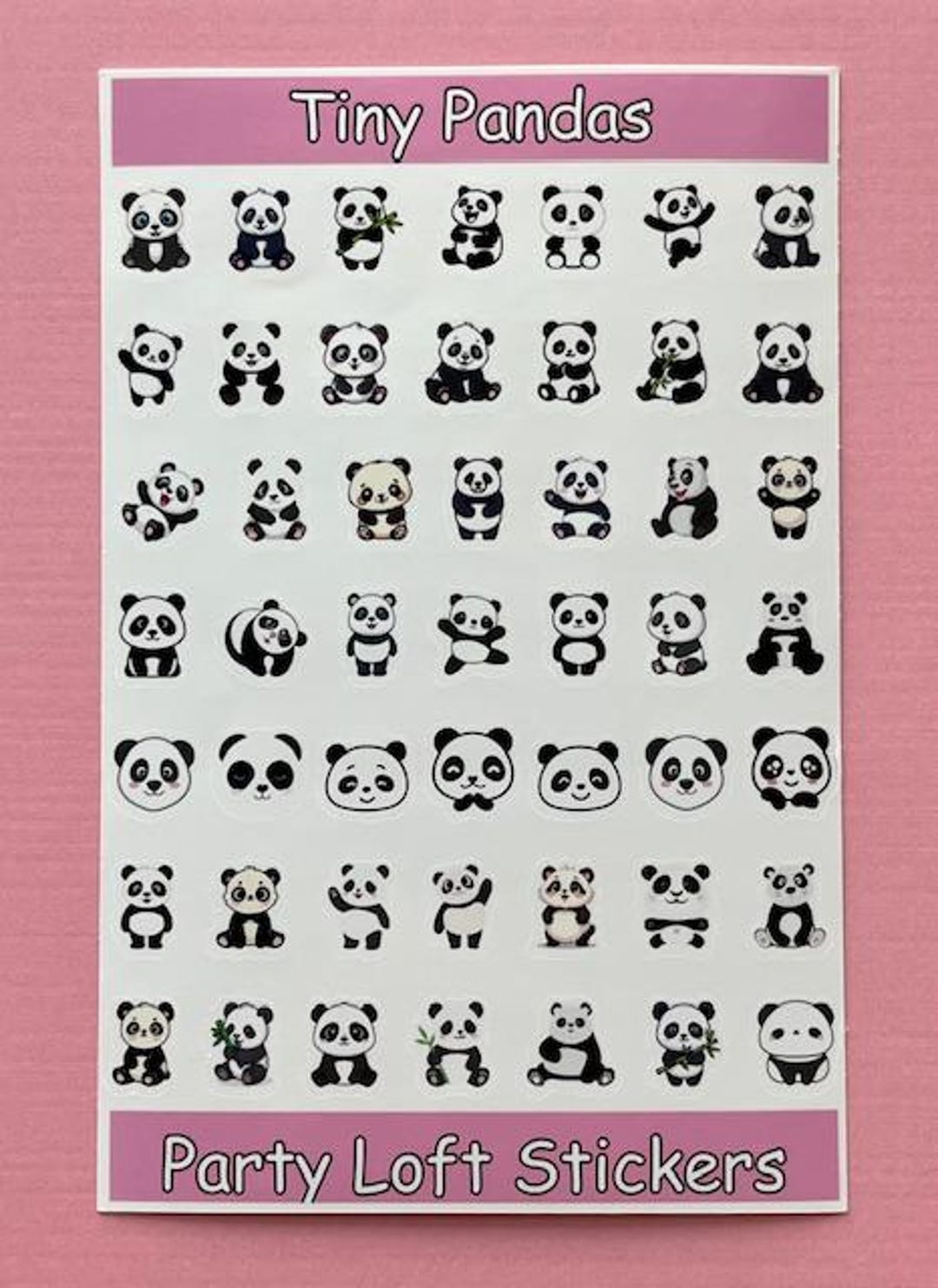 Panda Mini Sticker SALE Tiny Panda Bear Sticker Sheet Glossy Vinyl 3.75