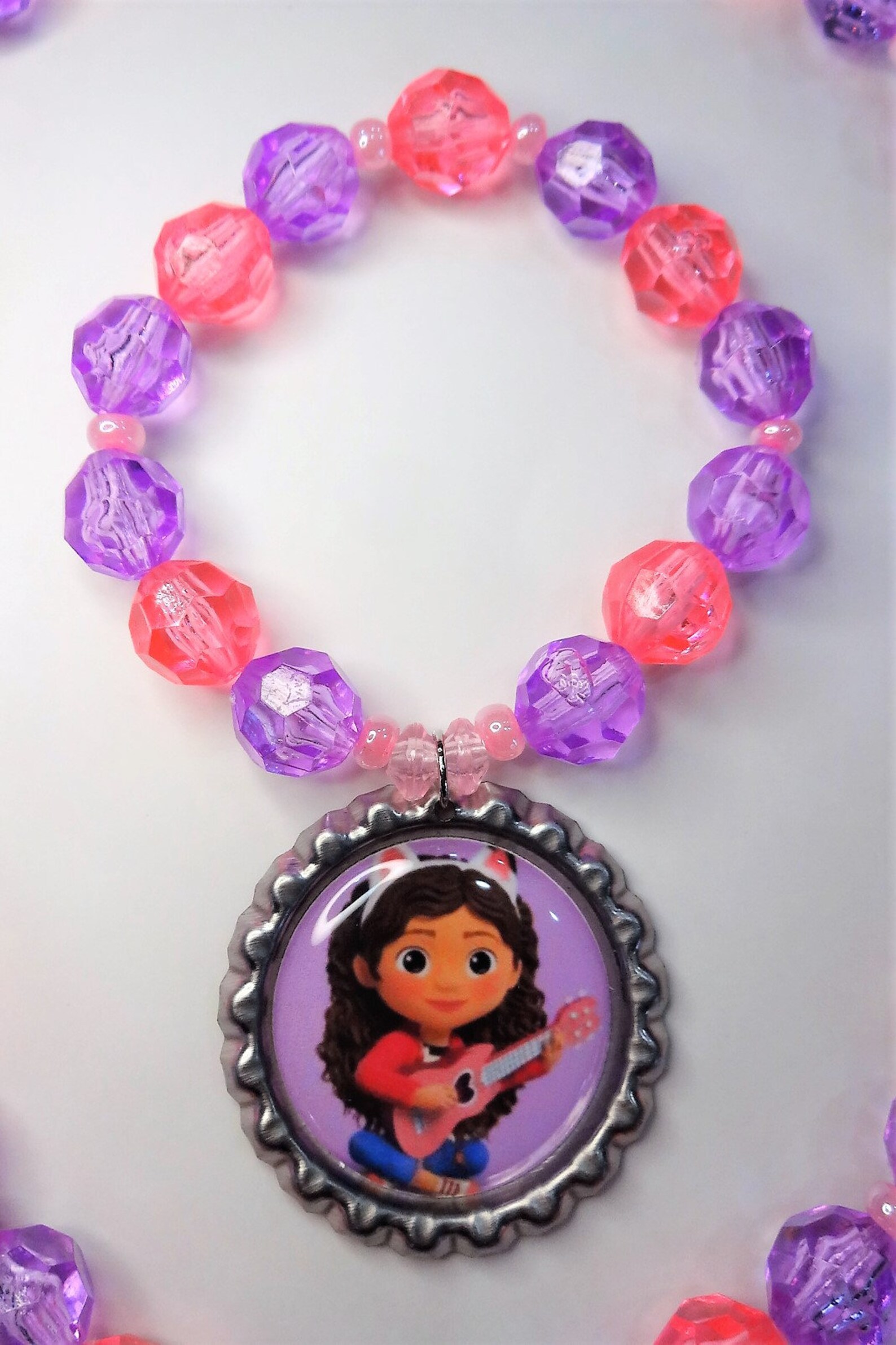 Gabby's Dollhouse Beaded Kids Necklace and Bracelet Set Etsy