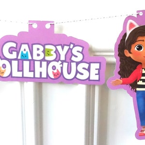 Gabby's Dollhouse Party Banner Birthday Heavy Cardstock Ready to Ship image 3